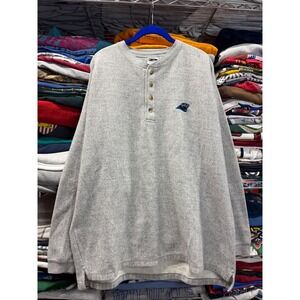 Vintage Carolina Panthers Henley Sweatshirt Mens XL Gray The Edge NFL 2000s